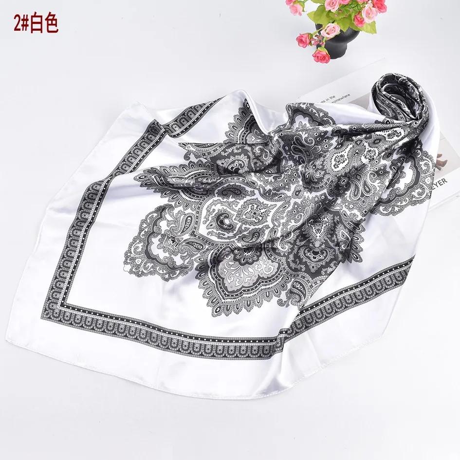 Unisex Turban Head Scarf Headwear Square Hair Scarves for Riding Camping Cycling Exquisite Silk Feeling Hair Cover Wrap