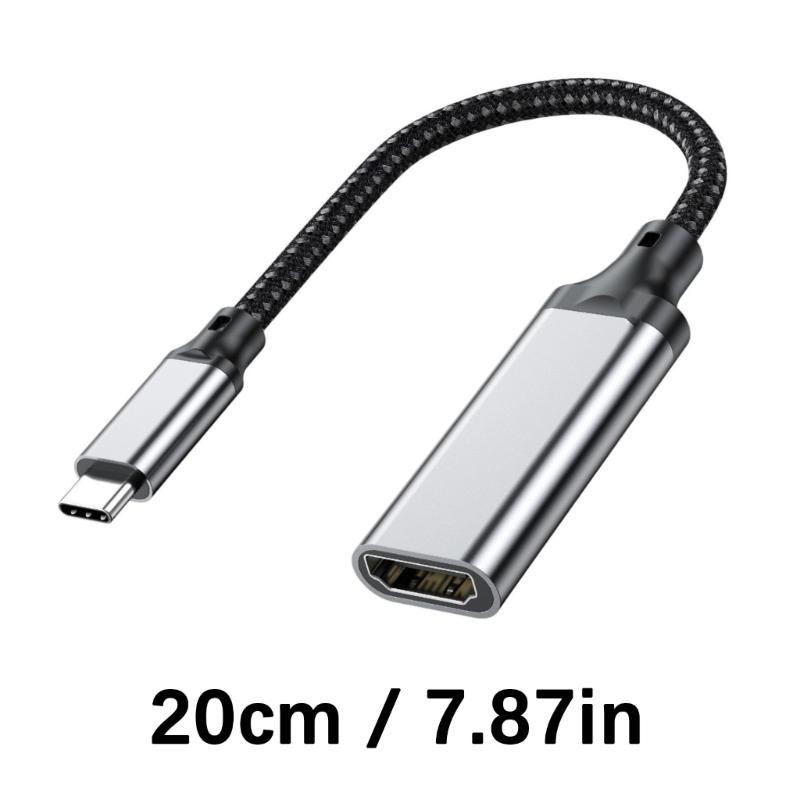 Braided USB Type C Converter Video Transmission Adapter 4K@30Hz Video Output For Enables Smartphones Tablets Computers