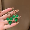 Summer Green Flower Fashionable and Elegant Earrings Temperament Versatile Sweet Stud Earrings Atmospheric Fresh Earrings