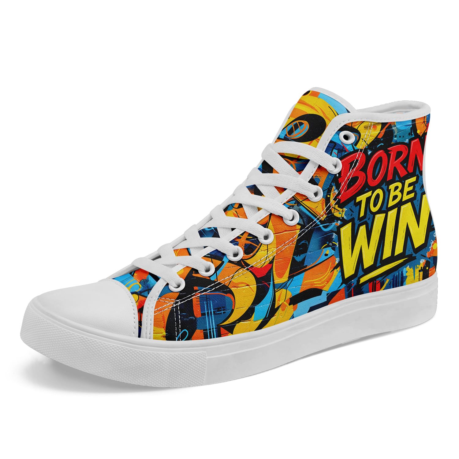 

Colorful Splash Sneakers Unique Paint Art Design Comfortable Fit Street Style Perfect for Live Events and Everyday Wear [Onegam] High-Top