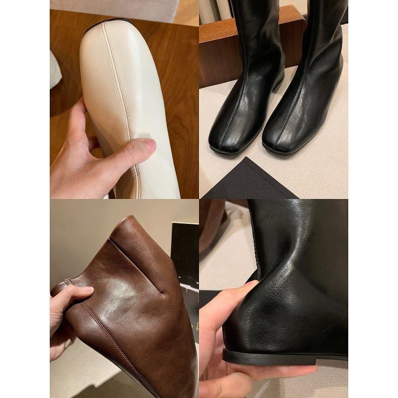 Inner height increase of 4cm~ Skinny boots Women's autumn and winter new flat-bottomed soft and thin boots Long boots High knight boots