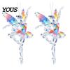 Hanging Ornaments for Trees 2Pcs Glitter Ballet Girl Keychain, 2D Acrylic Pendant Bag Backpack, Sparkling Keychain Decorative Pendants Dancer
