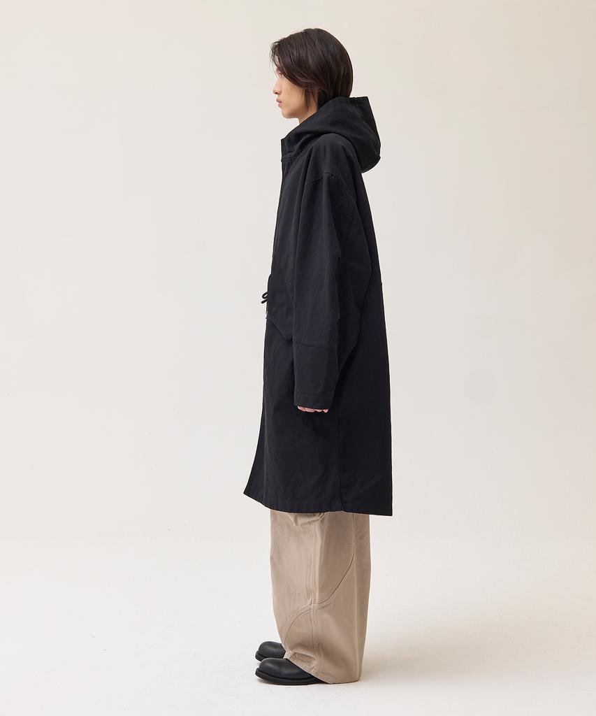 Akecii Dusty Washed Fishtail Parka_Black