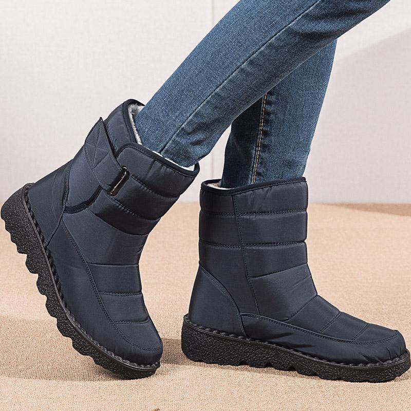 fashion Women's Boots Low Heels Boots For Winter Shoes Women Snow Botas Mujer 2024 Trend Ankle Boots With Fur Elegant Heeled Botines
