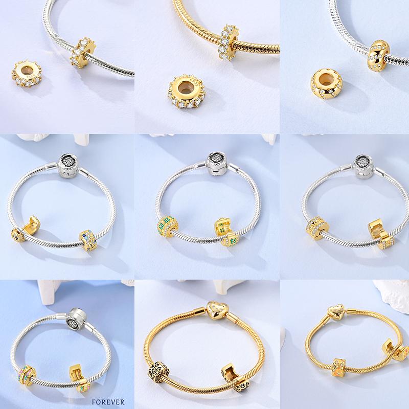 Original Goldene Serie 925 Silber Gepäck Reise Sonnenleopard Anhänger Zirkonium DIY Perle Passend Armband Schmuck Damen Geschenke