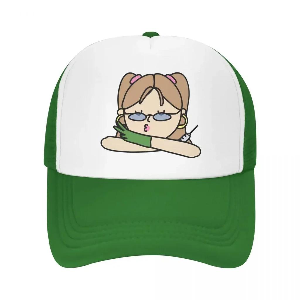 Cartoon Cute Nurse Mesh Foam Trucker Hat Leisure Enfermera En Apuros Unisex Breathable Meshback Sun Caps Adjustbale
