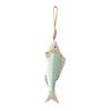 Mediterranean Vintage Wooden Fish Decoration Farmhouse Rustic Nautical Home Restaurant Wall Art Fish String Hanging Ornament Pendant