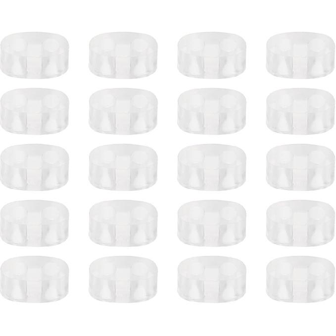 20Pcs Double Hole Silicone Stoppers for Jewelry Making Anti-Slip Necklace and Bracelet Clasps DIY Craft Accessories