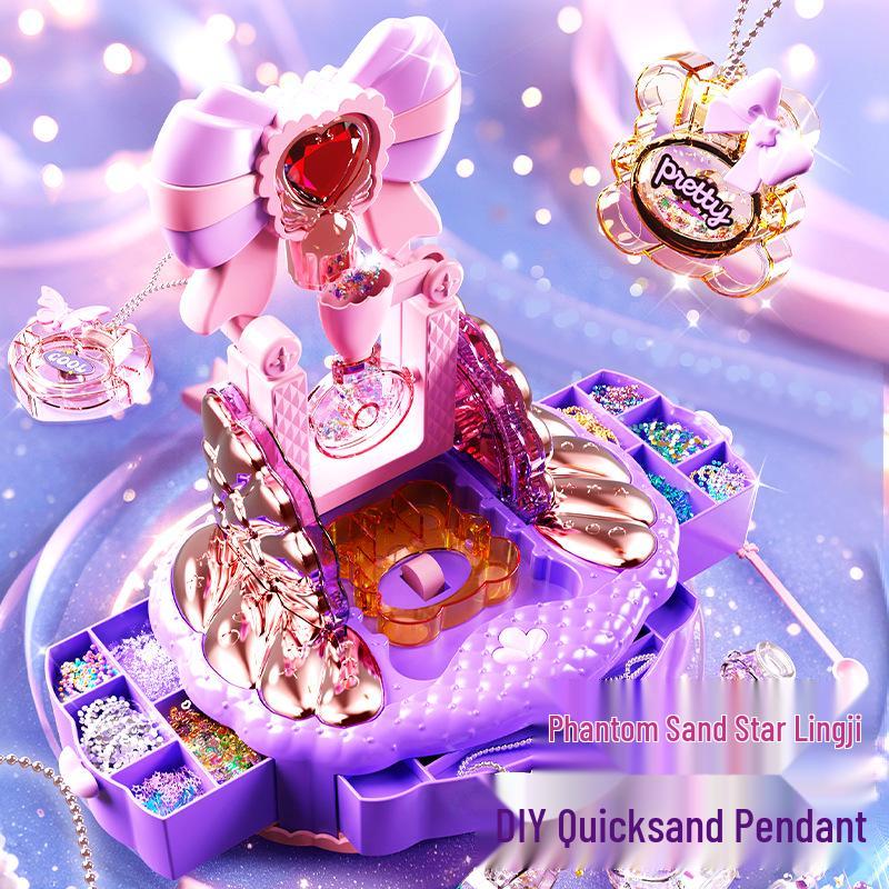 

June 1 DIY Quicksand Pendant for Kids - Guka Girl Jewelry & Playhouse Gift Set