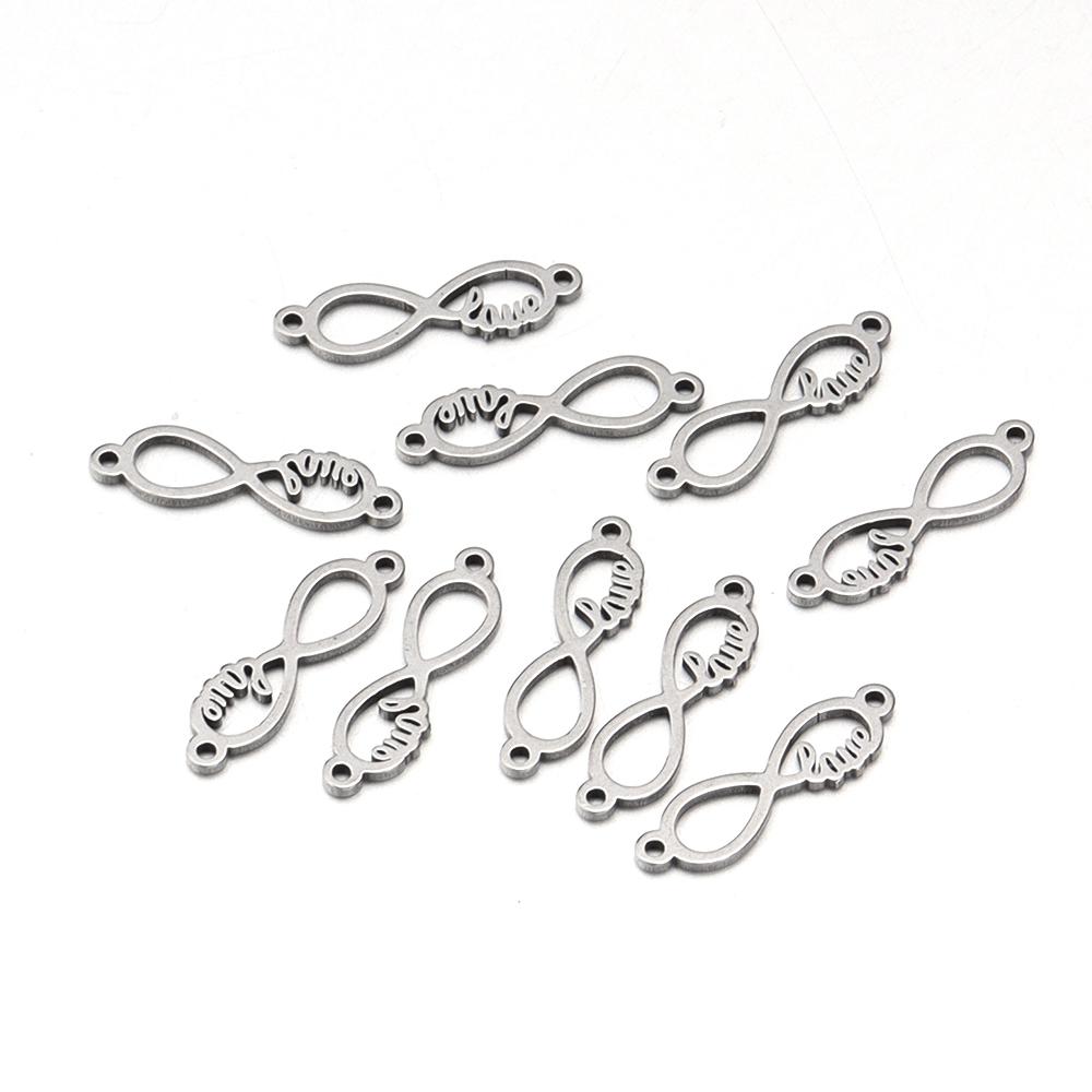 10pcs/lot Stainless Steel Charms Steel Color Pendants Butterfly Tree Heart Charms DIY Lucky Necklace Bracelet Jewelry Making