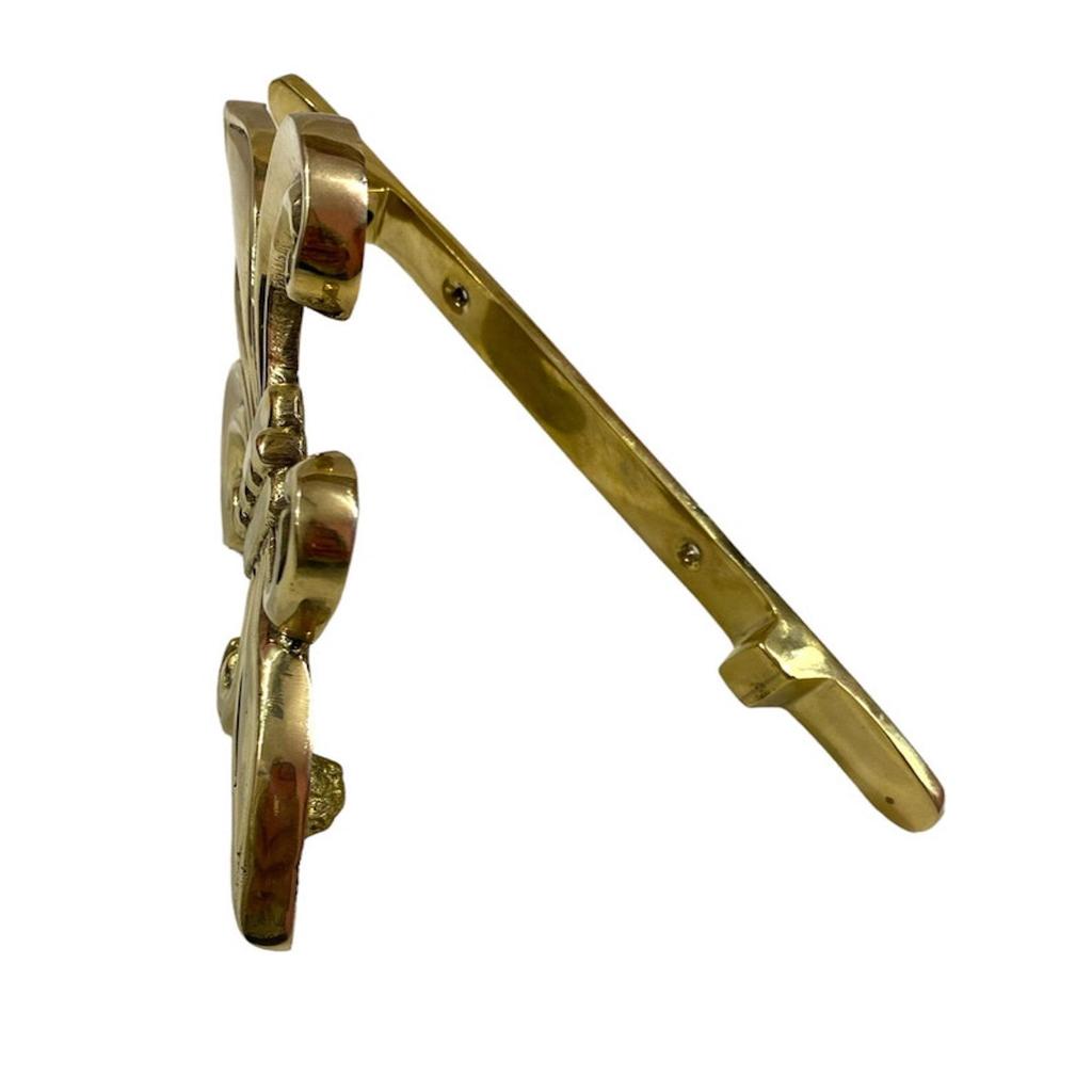 Türklingel aus poliertem Messing, Türklingel im Fleur-de-Lis-Stil, Haustürklingel, Einzigartige Türklingeln für Garten, Bauernhaus, Heimdekoration