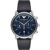 Aviator Blue Leather Men's Quartz Chronograph Watch AR11105