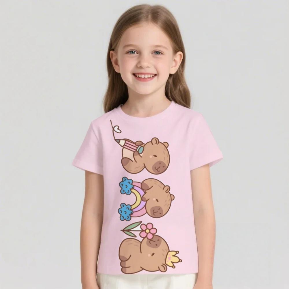 Καπιμπάρα T-shirt Παιδικό Casual T-shirt Μπλούζα Ρούχα Μόδα Κοντομάνικο Πουκάμισο Κυκλικό Λαιμό