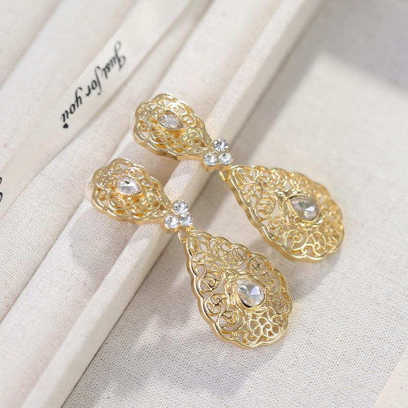 Elegant Moroccan-Style Hollow Drop Earrings for Women - Wedding & Festival Wear