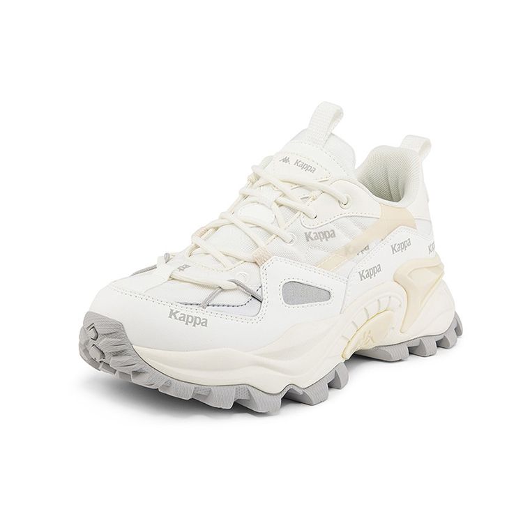 Kappa Synthetic Leather Thick Sole Casual Shock Absorbing Non-Slip Wear-Resistant Low-Top Dad Shoes Unisex Sneaker Off-White K0BZ5MM66D-012