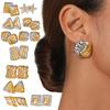 Handmade Gold Silver Geometric Studs Earrings Comfortable Ear Accessories Alloy Jewelry for Women Daily Or Party Wear