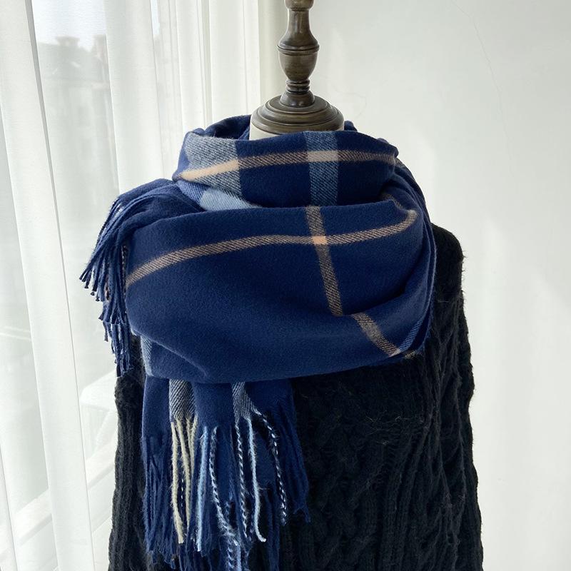 Scarf Women's Winter New Plaid Printing Tassel Imitation Cashmere Scarf Fashion Warm Shawl Scarf
