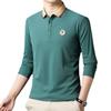 Autumn New Middle-aged Men's Long-sleeved T-shirt Men's Dad's Casual Loose Lapel Men's Polo Shirt for Men