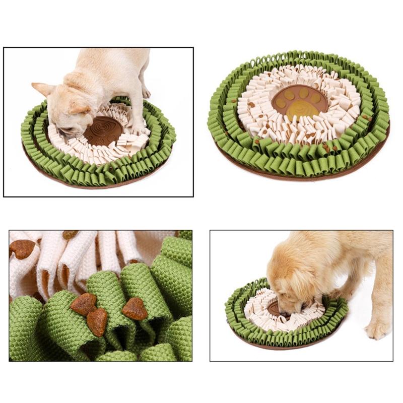 Dog Snuffle Mat Interactive Treat Puzzle Toys Slow Feeder with Licking Mat Improving Intelligence for Puppy 19" x 19"