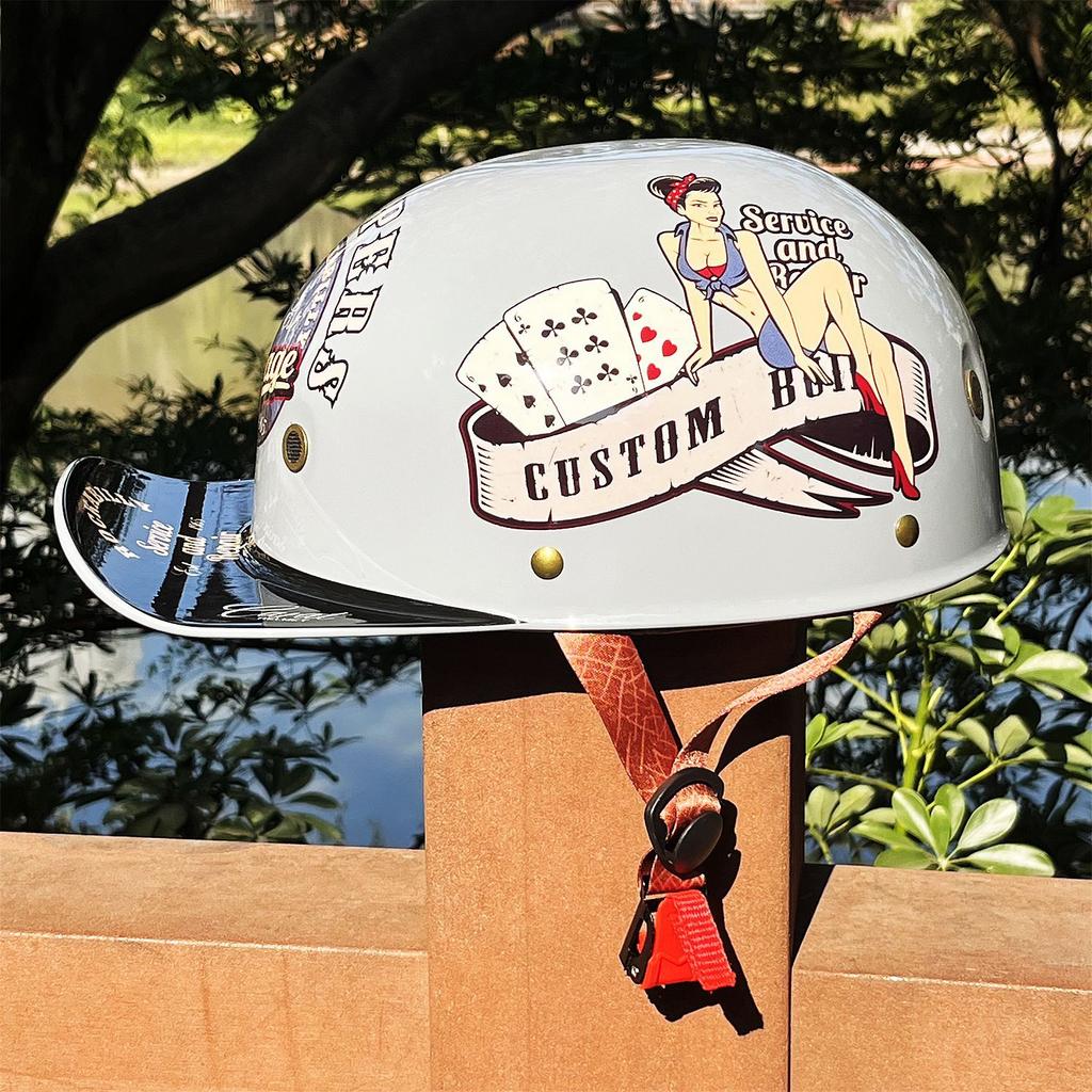 Half Helmet Retro Motorcycle Helmet Electric Men's Scooter Electric Car Hard Hat Riding