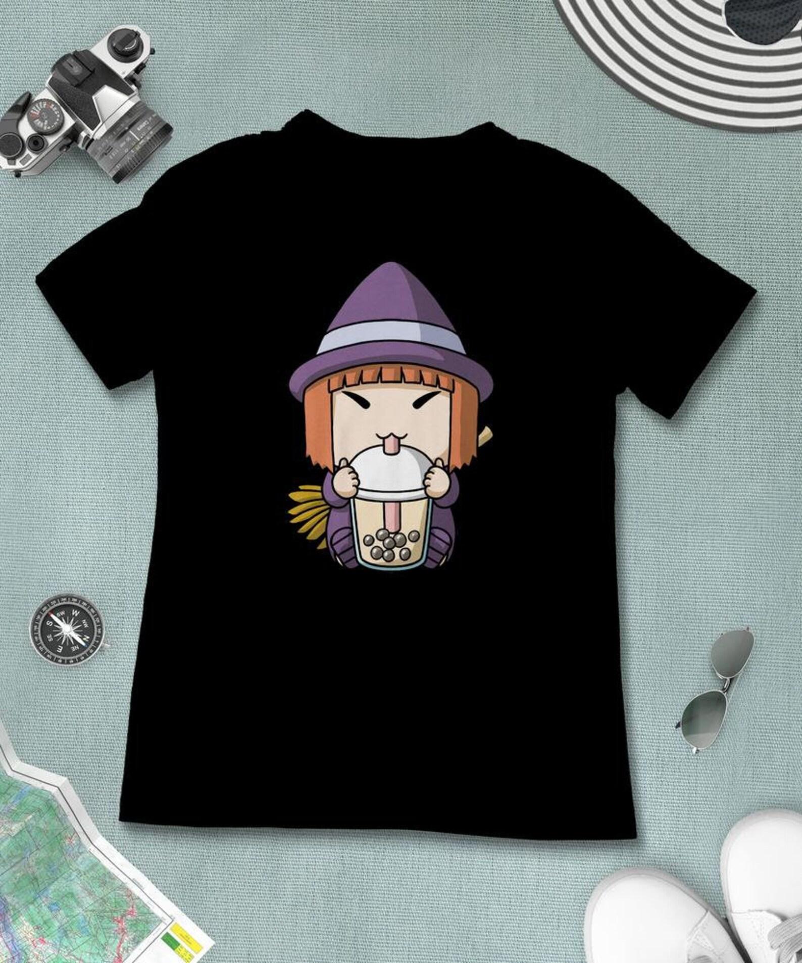 Boba Milk Tea Halloween Witch T-Shirt, Funny Boba Milk Tea Shirt, Bubble Tea T-Shirt, Kawaii Japanese Anime Gift S