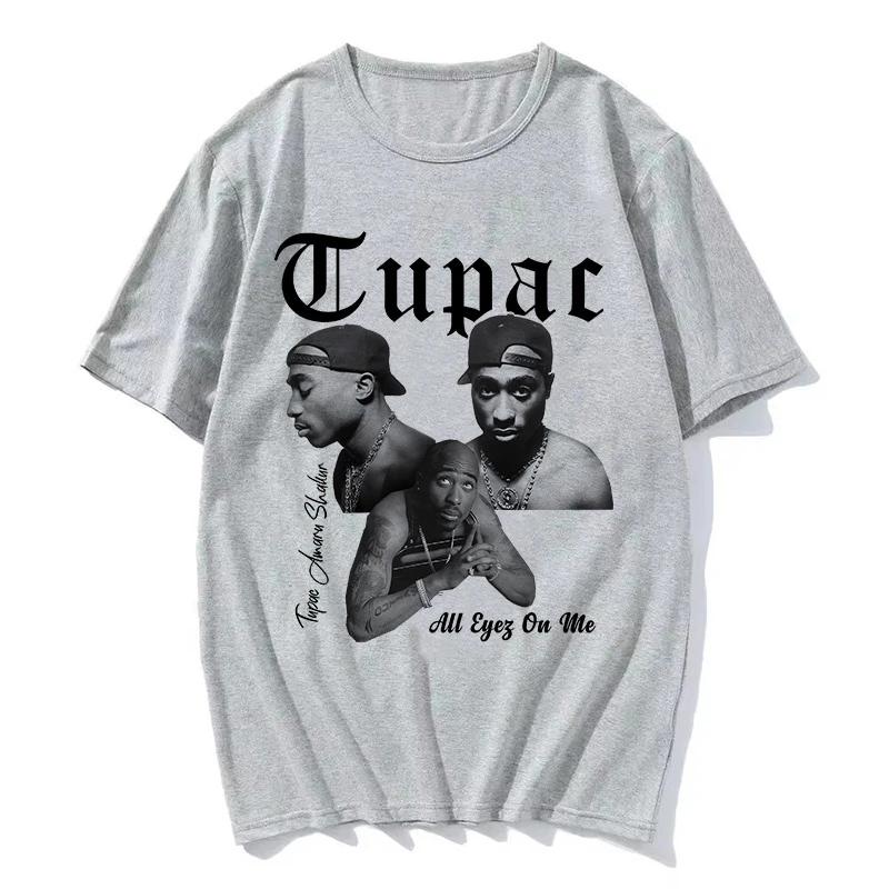 Mode T-Shirt Rapper Tupac Top Hip Hop Streetwear Kurzarm T-Shirt Herren- und Damen-T-Shirts Harajuku Übergröße Kleidung