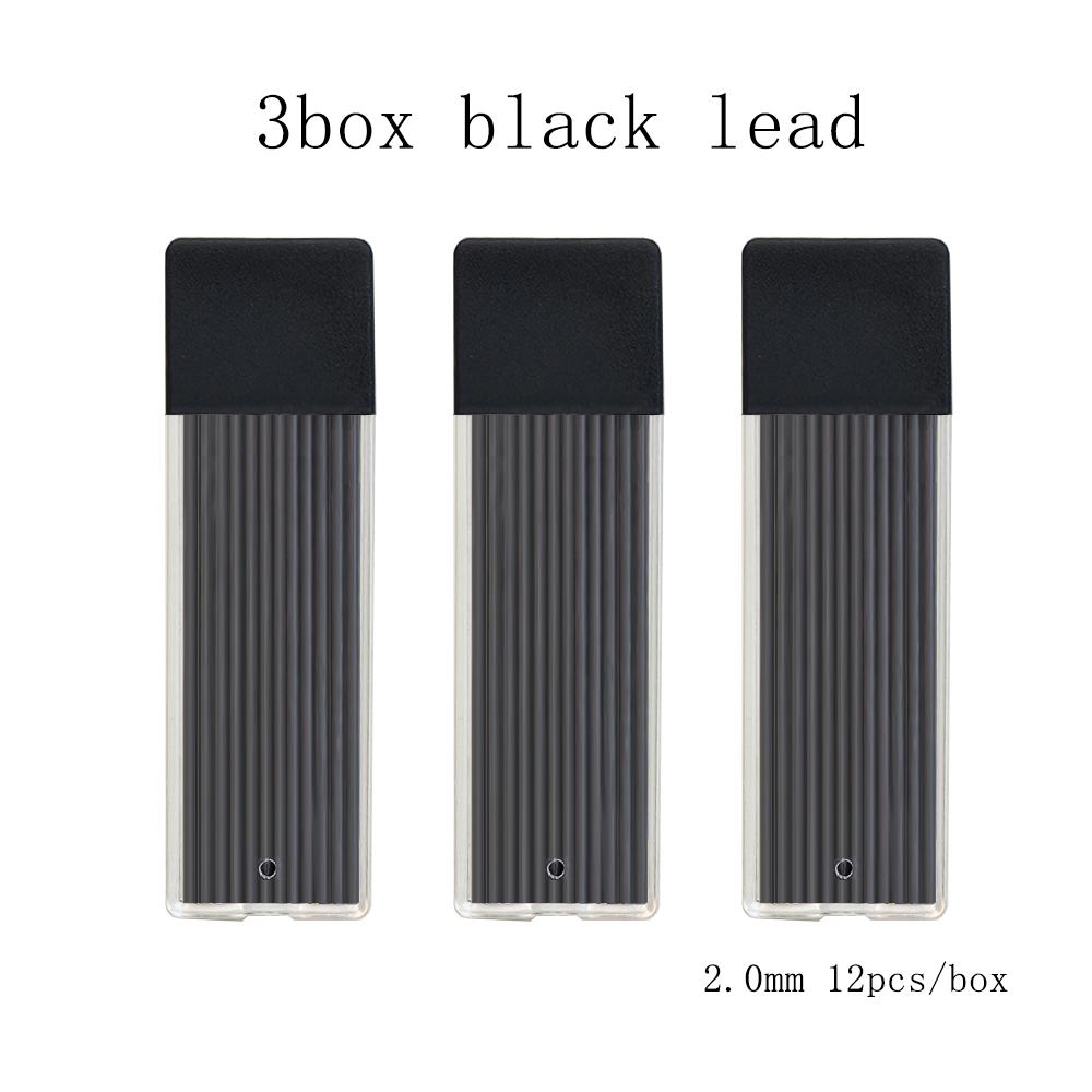 3Pcs/Set Multicolor Metal Woodworking Mechanical Pencil Set 2.0mm 2B Black Lead Core Deep Hole Scribing Marking Tool