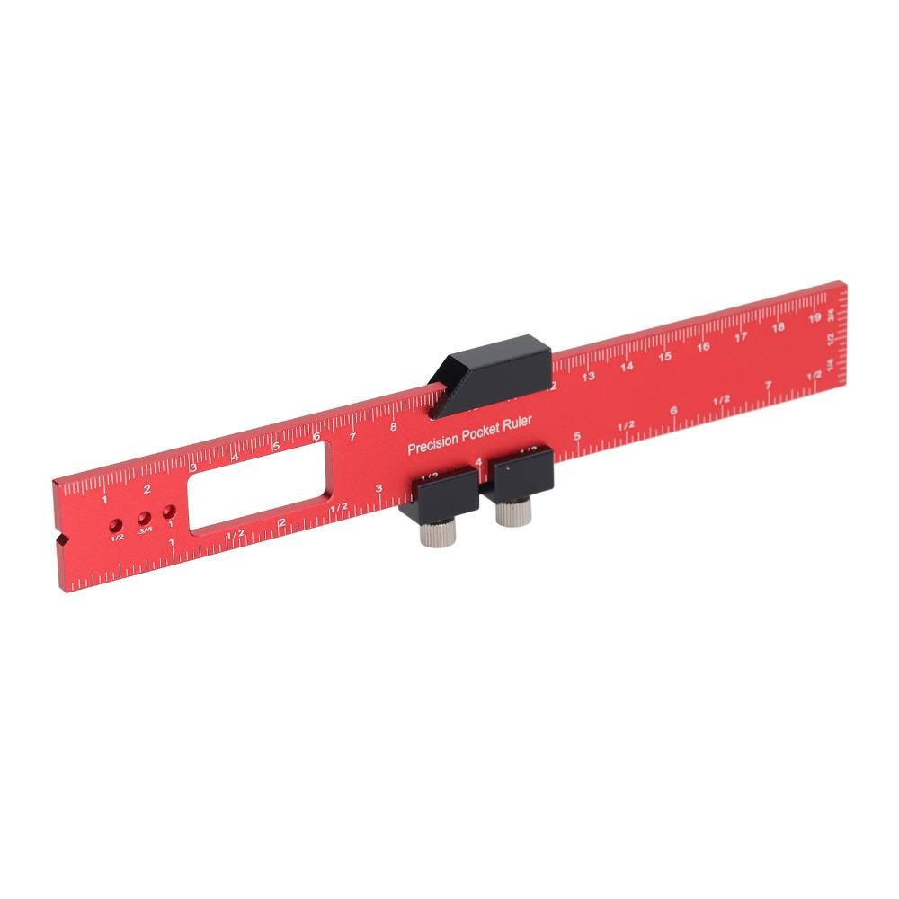 3 pcs Inch and Metric T-Type Scribing Ruler Metal Slide Rule Woodworking, Engineering, DIY