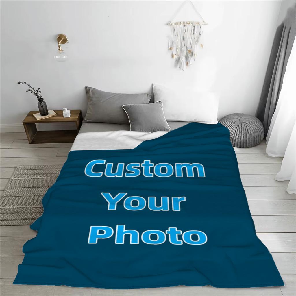 Custom Photo Flannel Blanket 3D Printed Soft Blanket For Home Camping Nap Leisure Blankets Christmas Gifts For Home Decor