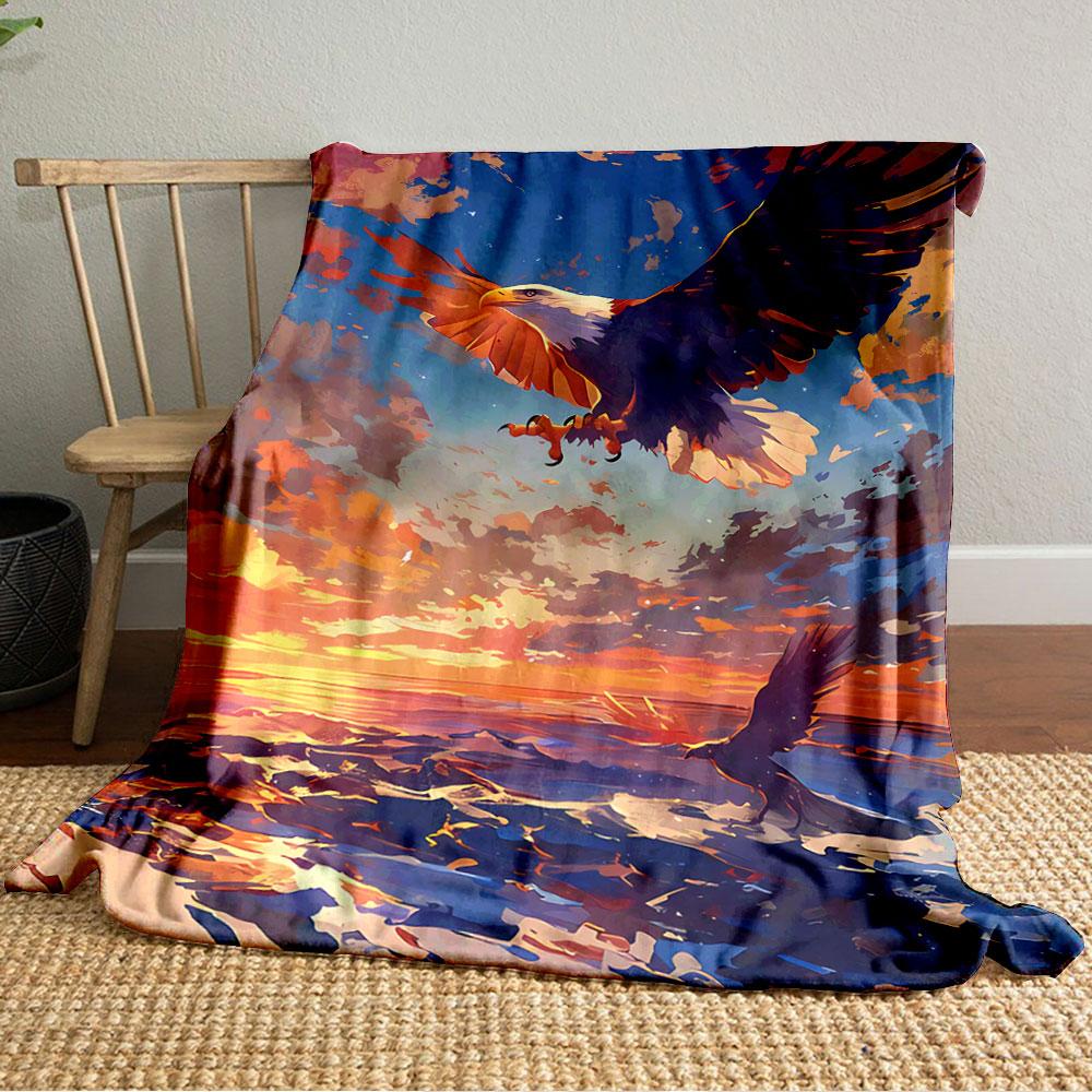 Eagles At Sunset Blanket for All Seasons Blanket Lunch Break Throw Gift