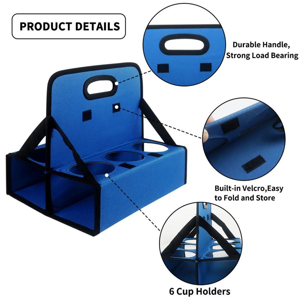 Solid Base Take Out Drink Holder Holds 6 Cups Coffee Cup Tote Bag Cup Organizer Pockets  Office