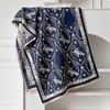 Elegant French Vintage Butterfly Print Faux Cashmere Scarf Women Warm Thick Wrap Shawl Office Winter