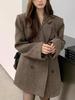 New Korean Chic Elegant Reversible Cashmere Coat Women Autumn Winter Loose Woolen Blazer Jackets Short Streetwear Clothes