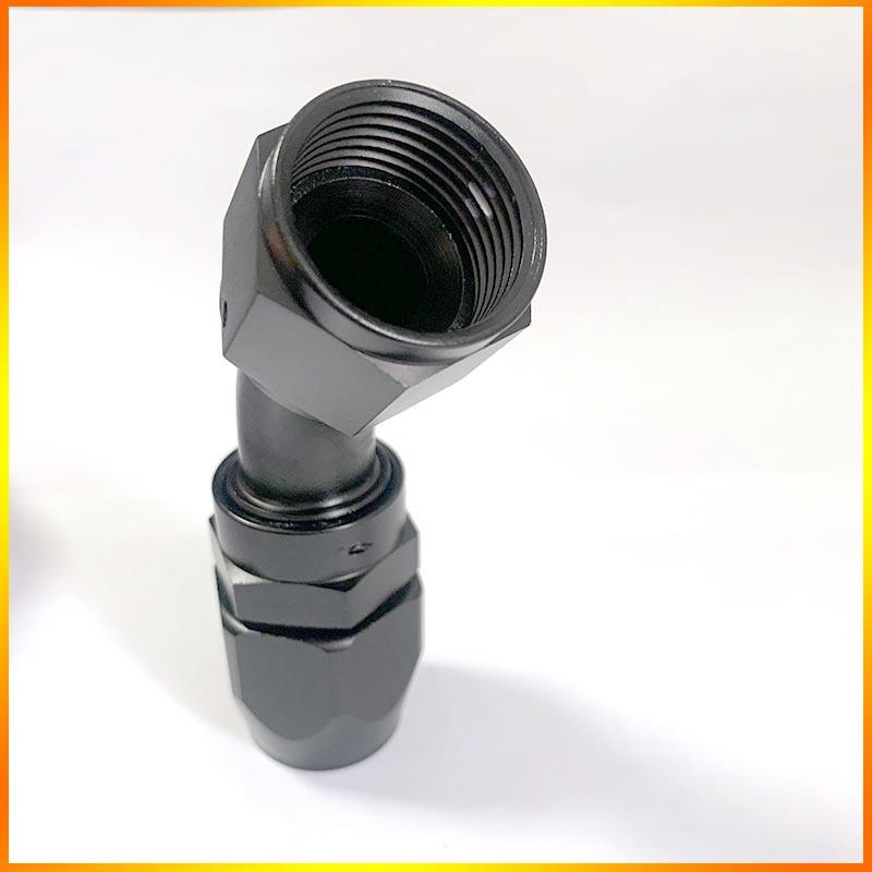 2PCS Swivel Hose End Fitting AN4AN6AN8AN10AN12 Fittings Adapter 0°/45°/90°180°  Aluminum Oil Fuel Line Reusable Universal  Black