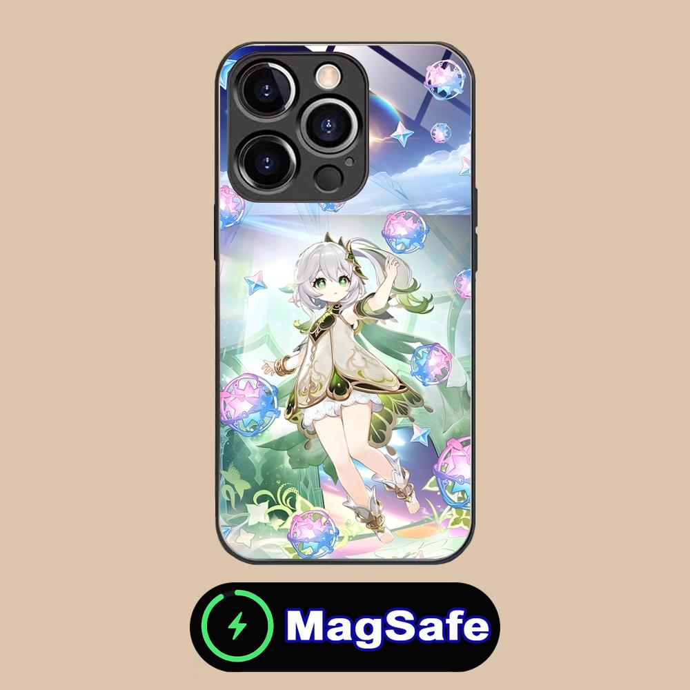 Genshin Impact Nahida Phone Case for iPhone 16 15 14 13 12 11 Pro Max Plus Mini MagSafe Glass Colour Printing Pretty Smartphone