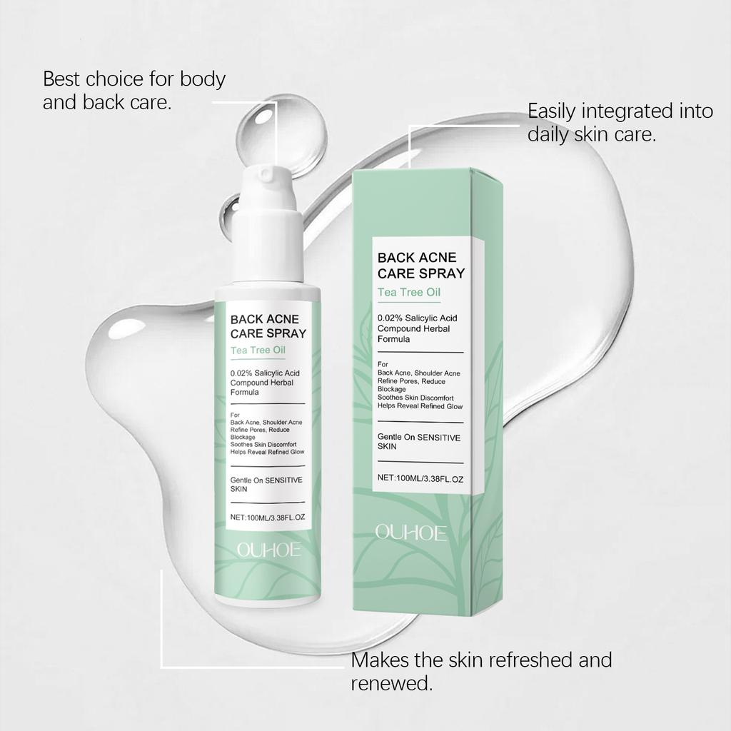 Back Acne Care Spray Cleansing Shrink Pores Reduce Clogging Oil Control Smoothing Brightening Marks Spot Pimples Reduction Spray