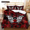 Skull Duvet Cover Set Butterfly Pattern Dark Purple Background King Queen Size For Kids Boys Girls Bedding Set With Pillowcases