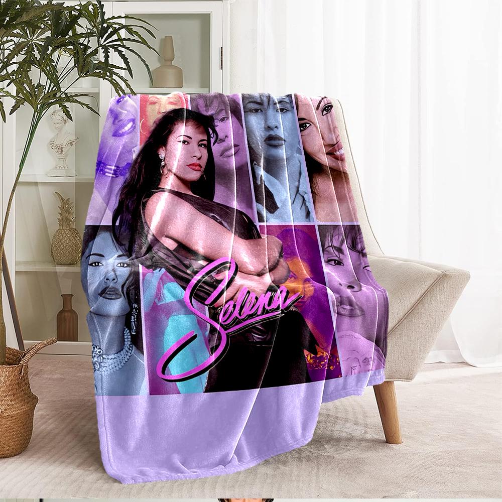 Coperta Stampata a Tema Selena Quintanilla - Perfetta per Divano, Letto, Viaggio e Uso Esterno | Lavabile in Lavatrice, Accogliente e Resistente.
