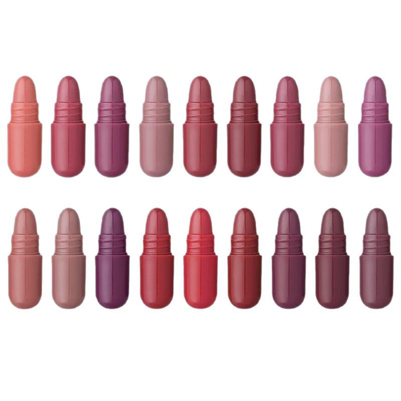 Magic Casa 18-Color Mini Matte Velvet Lipstick Set - Long-lasting & Non-transferable