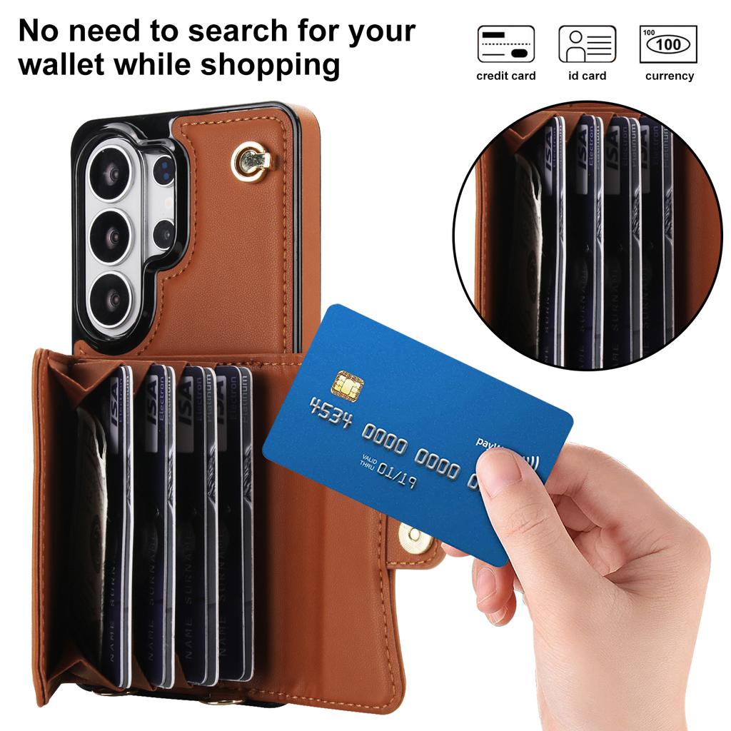 Crossbody Shoulder Strap Wallet Credit Card Solt Case for Samsung Galaxy S26 Ultra S25 Edge S24 Plus A16 A15 A35 A55 Cover