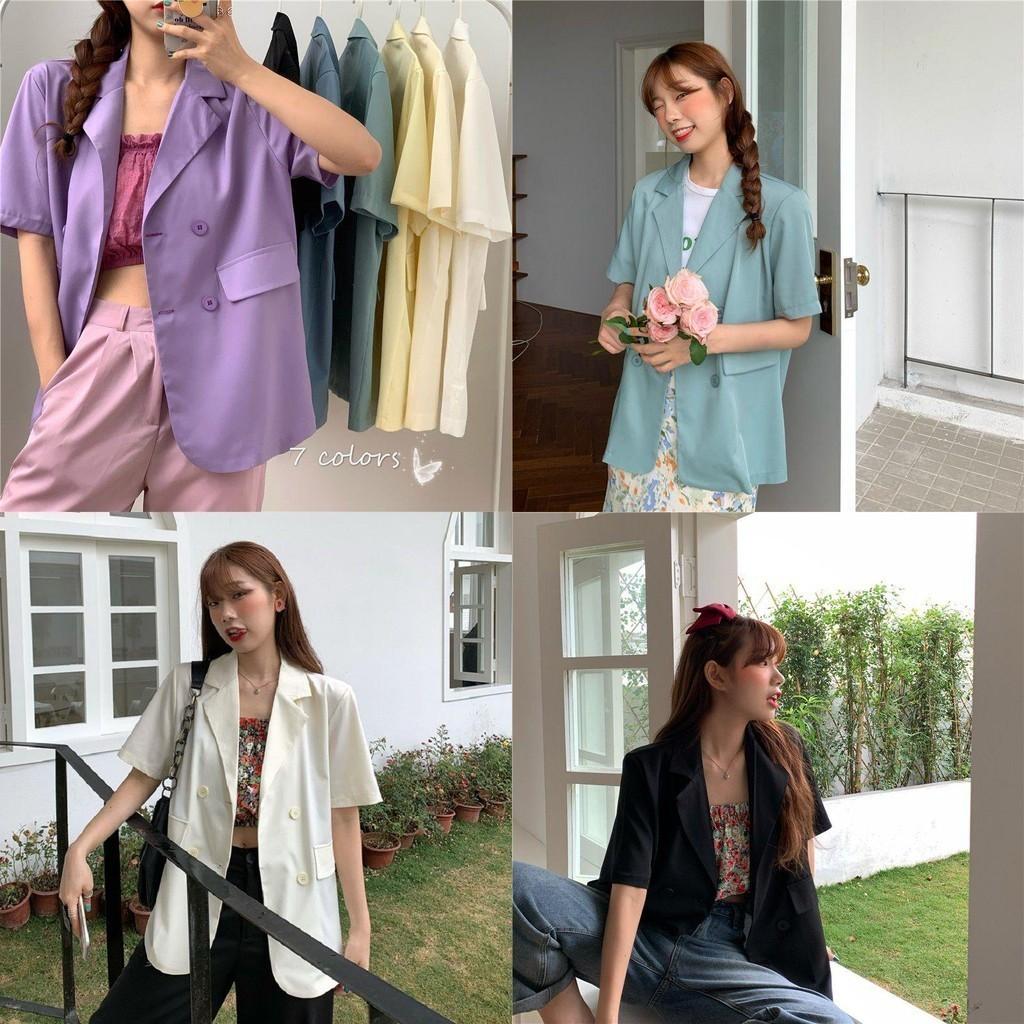 Chic Girl Korean High-quality Short-sleeve Suit Jacket Soft And Exquisite Fabric