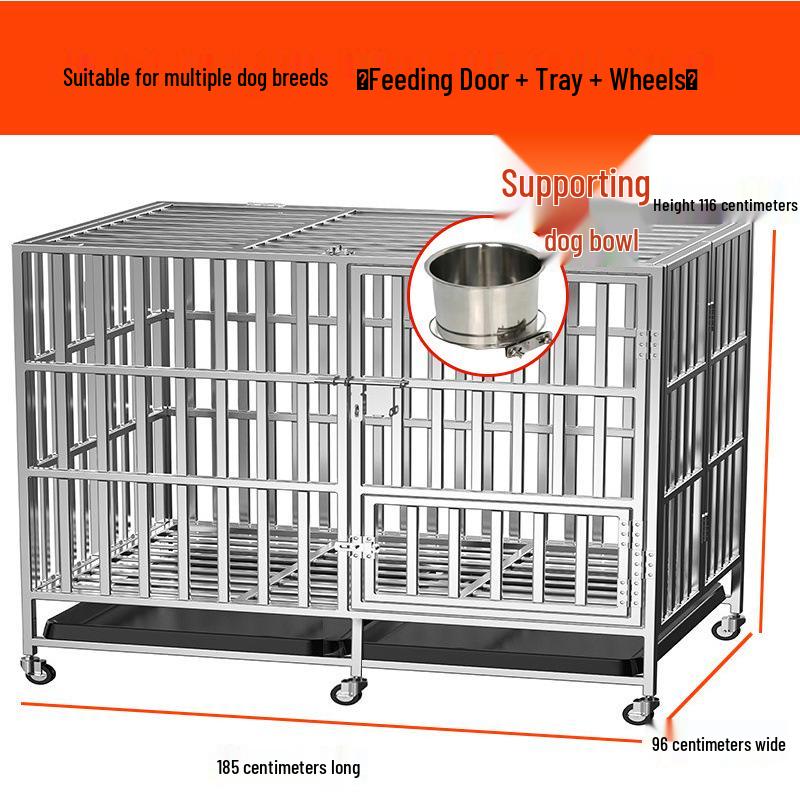 Foldable Stainless Steel Dog Cage for Medium/Large Breeds