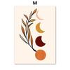 Abstract Geometric Wall Art Canvas Painting Mountain Sun Moon Leaf Poster Orange Prints for Living Room Home Decoration Pictures