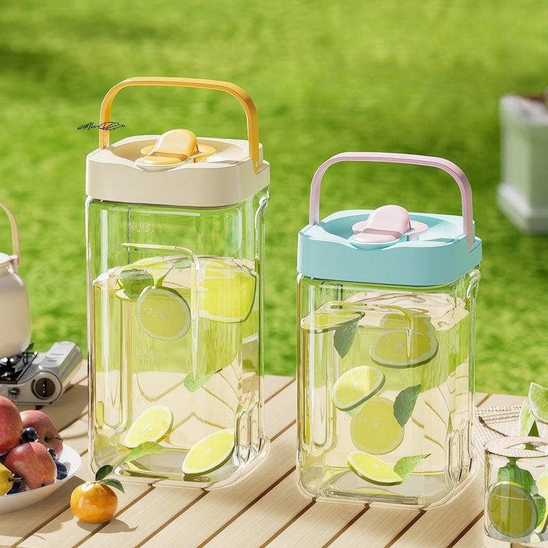 2/2.5/3.5L Cold Water Kettle with Faucet Plastic Drink Dispenser for Refrigerator Fruit Tea Bucket Liquid Beverage Container