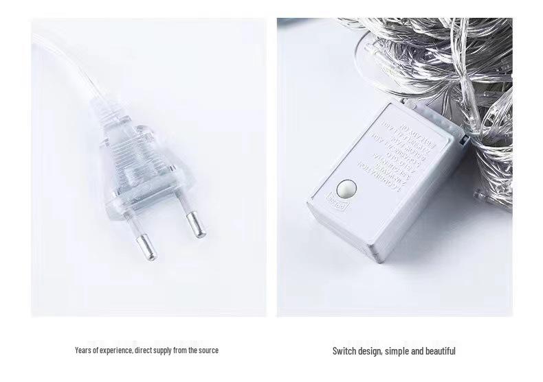 LED-Wasserfall-Lichtervorhang: 3x6 Dekorative Fließlichter für Innen/Außen für Garten, Flur, Einkaufszentrum, Park - 220V Stecker.