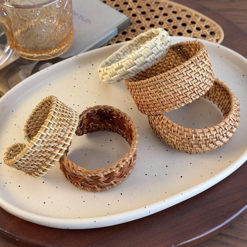 Handmade Rattan Woven Bracelet Bird Nest Shape Bohemian Braided Bracelet  Vacation