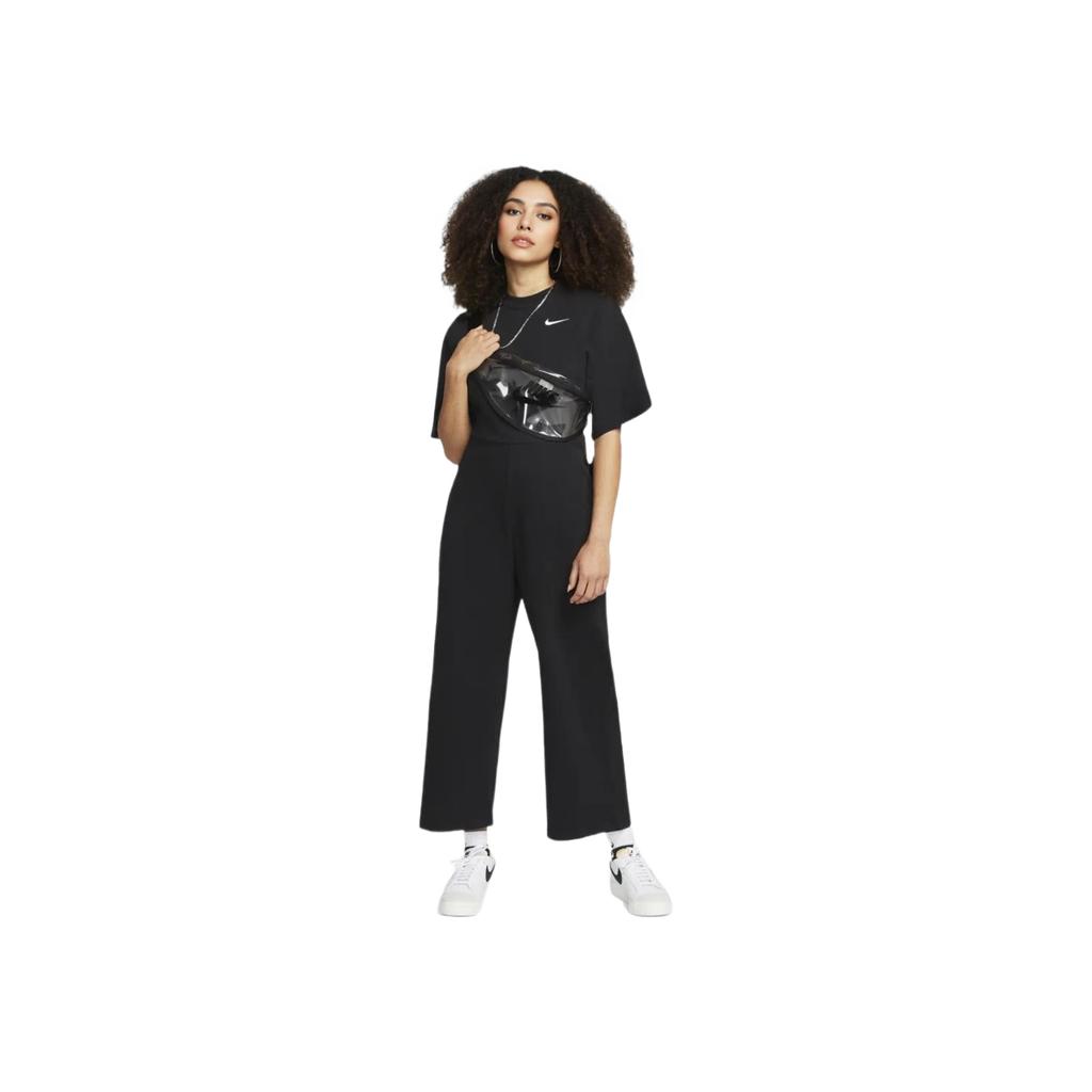 Nike Solid Color Logo Print Short Sleeve Bodysuit Women Bodysuits Black DM6733-010