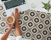 Decorative Desk Mat With Geometric Retro Pattern Graphic 120X60 Cm