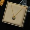 316L Stainless Steel Round Bohemia Pendant Necklace For Women Fashion Clavicle Chain Non-fading Jewelry Lady Gift Party