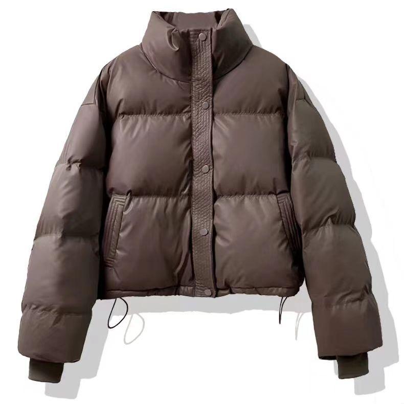 

Межсезонная Зимняя Хлопковая Куртка Женская Одноразовая Короткая Кожаная Темпераментная Утолщенная Маленькая Верхняя Хлопковая Куртка XS кофейный